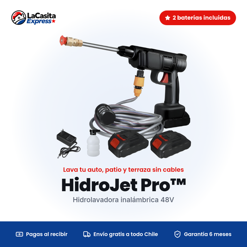 HidroJet Pro™ Hidrolavadora Inalámbrica 48V con 2 Baterías